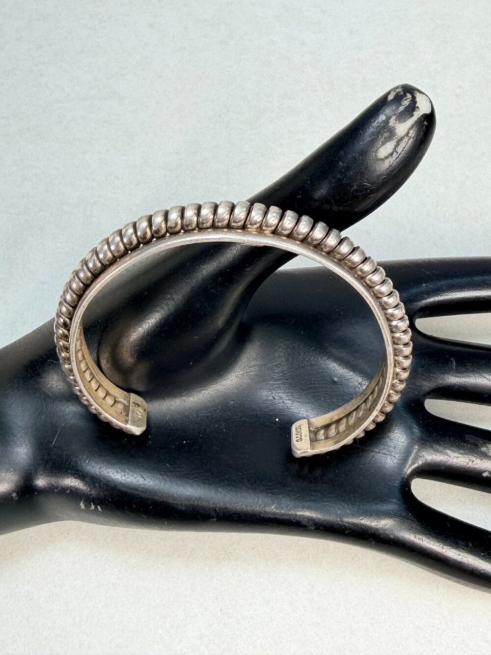 Vintage MWS Mexico 925 Sterling Silver Ribbed Cuff Bracelet Mark Wasserman - Picture 11 of 11